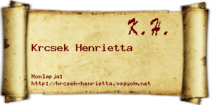 Krcsek Henrietta névjegykártya