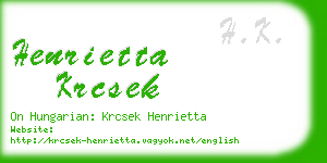 henrietta krcsek business card